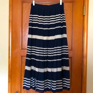 Madewell Broadway & Broome Silk Navy Midi Skirt size 0